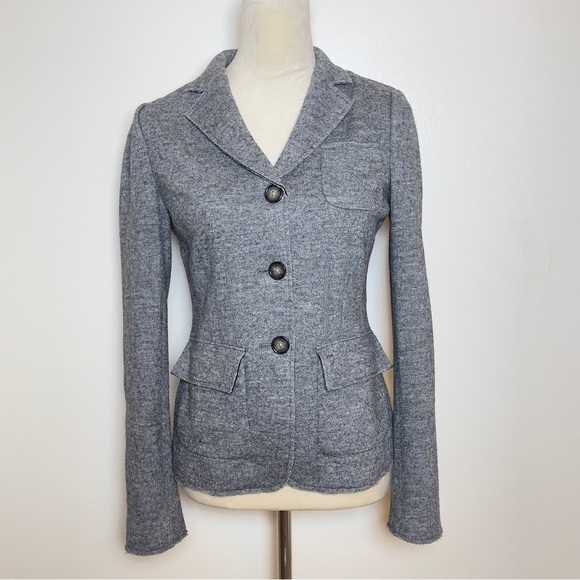 Banana Republic Jackets & Blazers - Banana Republic Wool Blend Knit Blazer Size 0 Gray Tailored Career Jacket